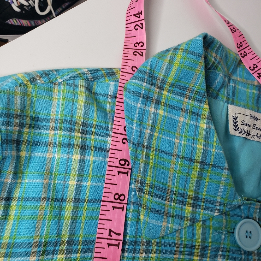 Vintage Bright Pastel Plaid Schacet Lightweight Spring Madras Vacay Harajuku Ctn - Picture 9 of 11